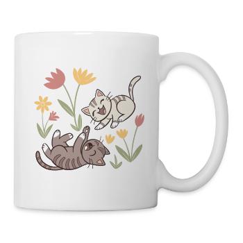 Cats at Play: Spring Flowers - Mug - white - Right
