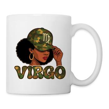 Jungfrau-Königin – Camo Afro-Mädchen Göttlicher Orden - Tasse - Weiß - Rechts