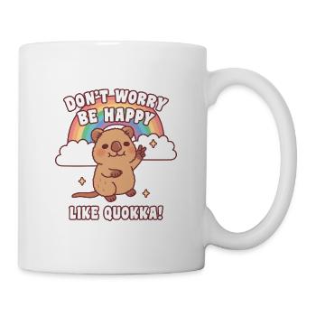 Mignon, ne t’inquiète pas, sois heureux comme quokka, citation drôle - Mug blanc - blanc - Droite
