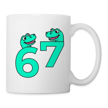 Numbers seven six 67 animals - Mug - white - Right
