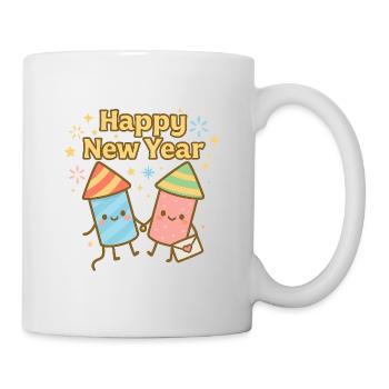 Bonne année Rockets de dessins animés - Mug blanc - blanc - Droite