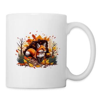 Fuchs im Herbstlaub - Tasse - Weiß - Rechts