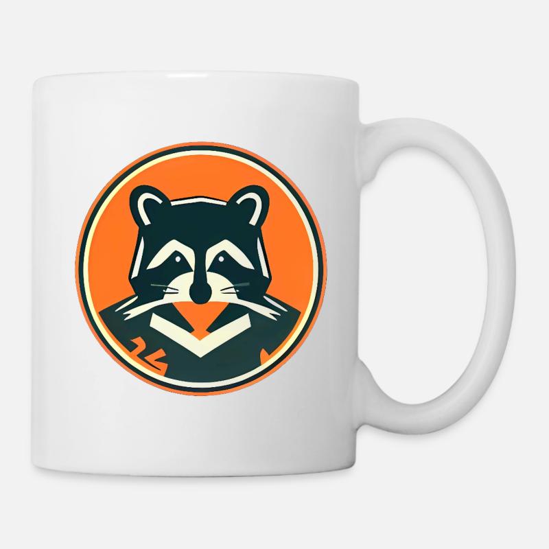 Raccoon Emblem in Orange - Mug - white