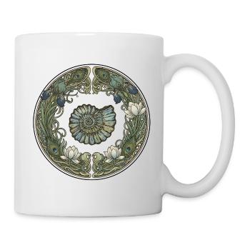 Ammonite Circle Frame with Seagrass - Mug - white - Right