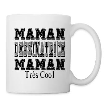 Cartoonist mom very cool mom - Mug - white - Right