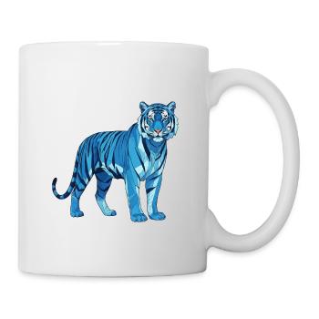 Geometrischer BlauTiger Polygon - Tasse - Weiß - Rechts