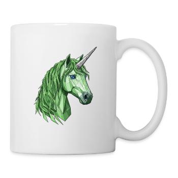 Green polygon unicorn - Mug - white - Right