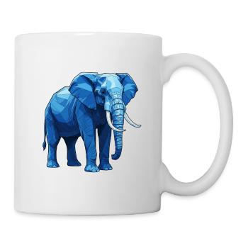 Geometric Blue Elephant - Mug - white - Right