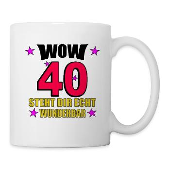 40th Birthday Wonderful Neon - Mug - white - Right