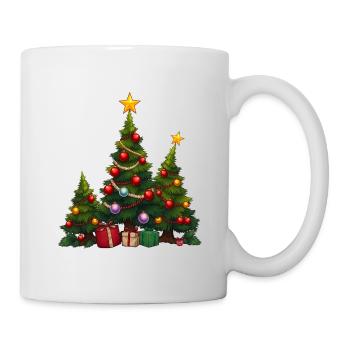 Festliche Tannen mit Geschenken - Tasse - Weiß - Rechts