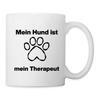 Mein Hund ist mein Therapeut – Doglover  - Tasse - Weiß - Rechts