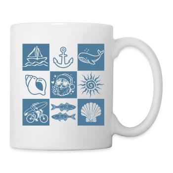 Marine Sketches Nautical Collage - Mug - white - Right