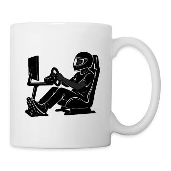Sim Racer Driver Silhouette Gaming - Mug - white - Right