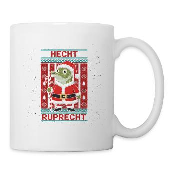 Hecht Ruprecht Angeln Ugly Christmas Geschenk - Tasse - Weiß - Rechts