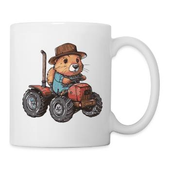 Beaver Tractor Farmer - Mug - white - Right