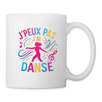 I Can't I Danced — Buntes Glitzern - Tasse - Weiß - Rechts
