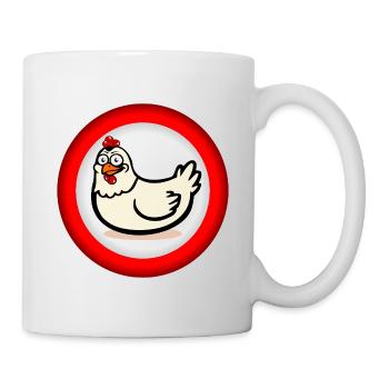Hühnerhaltung Hühner Schild - Tasse - Weiß - Rechts