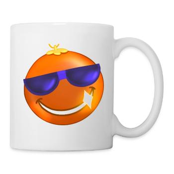 Boule de Noel orange lunettes de soleil - Mug blanc - blanc - Droite