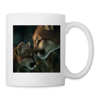 Berglöwe Mutter & Jungtier – Pure Liebe - Tasse - Weiß - Rechts