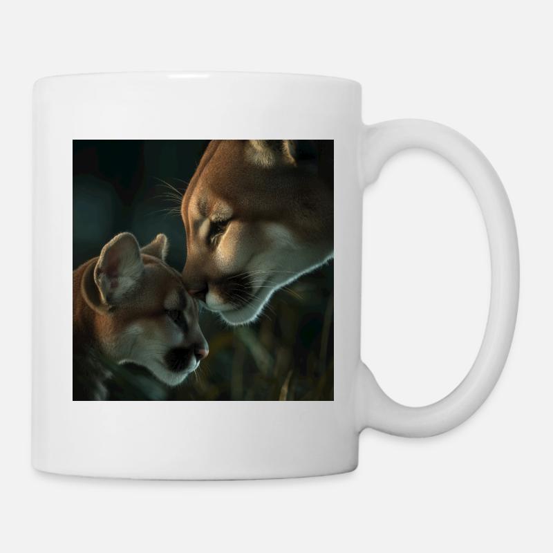 Berglöwe Mutter & Jungtier – Pure Liebe - Tasse - Weiß