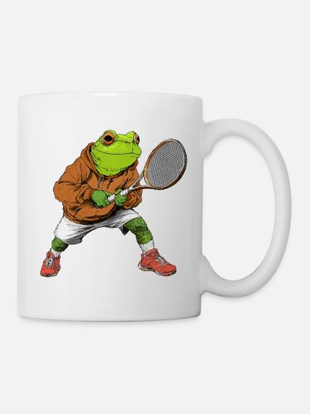 Frösche Tennis - Tasse - Weiß