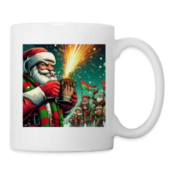 Weihnachtsultras Santa Feuerwerk - Tasse - Weiß - Rechts