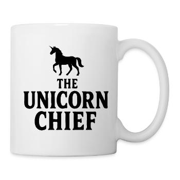 Logo minimaliste masculin de chef de la mafia licorne - Mug blanc - blanc - Droite