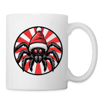 Araignée de Noël avec un chapeau de Père Noël - Mug blanc - blanc - Droite