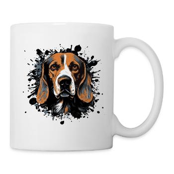 Beagle Spritzportrait - Mug - white - Right