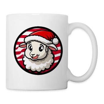 Moutons au chapeau du Père Noël - Mug blanc - blanc - Droite