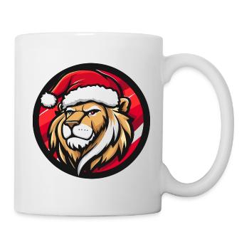 Lion de Noël avec le Père Noël - Mug blanc - blanc - Droite