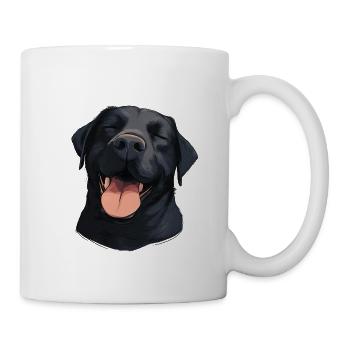 Happy Black Labrador - Dog with Smile - Mug - white - Right