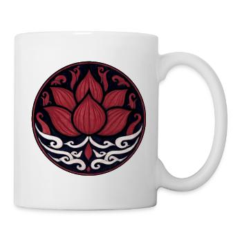 Fleur de Lotus Rouge – Conception d’Ornement Spirituel - Mug blanc - blanc - Droite