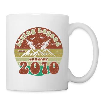 16e anniversaire : Légende vivante depuis le VIN 01/2010 - Mug blanc - blanc - Droite