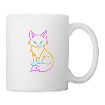 Neon Fox Outline - Mug - white - Right