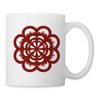 Découpage floral chinois - Mug blanc - blanc - Droite
