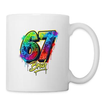 6 7 Meme – Graffiti Bruh Edition - Tasse - Weiß - Rechts