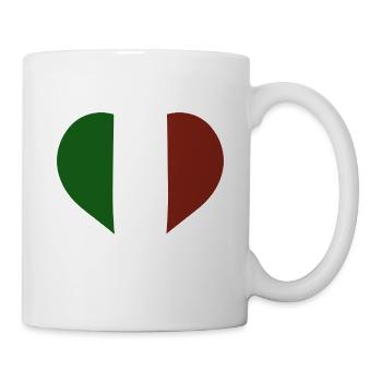 Cœur du drapeau italien - Mug blanc - blanc - Droite