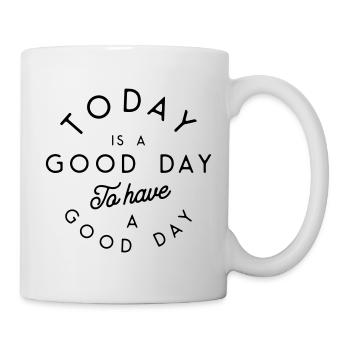 Aujourd’hui est un bon jour - Motivation Minimaliste - Mug blanc - blanc - Droite