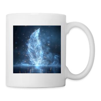 Ätherische Feder leuchtend – Symbol des Lichts - Tasse - Weiß - Rechts