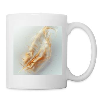 Ätherische Feder leuchtend – Symbol des Lichts - Tasse - Weiß - Rechts