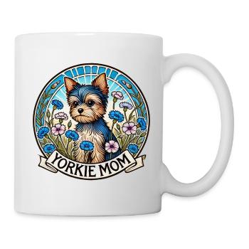Yorkie Mom Floral Emblem - Mug - white - Right