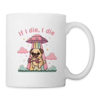Mignon carlin avec un haltère dans OVNI - Mug blanc - blanc - Droite