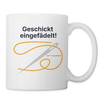 Geschickt eingefädelt: Fadenkunst - Tasse - Weiß - Rechts