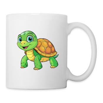 Cartoon style turtle - Mug - white - Right