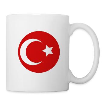 Turkish flag in the shape of a circle - Mug - white - Right