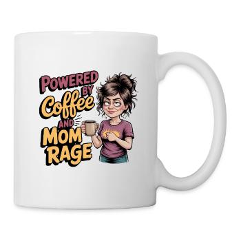 Powered by Coffee and Mom Rage - Mothers day gift - Mug - white - Right