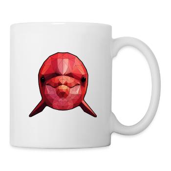 Red Polygon Fish Geometric Art - Mug - white - Right