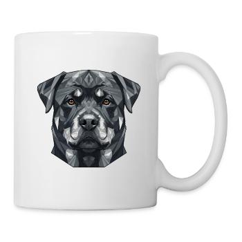 Geometrisches Hundegesicht - Tasse - Weiß - Rechts
