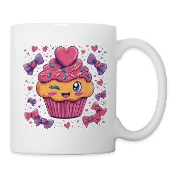 Charme de cupcakes à la pernoiserie de cœur - Mug blanc - blanc - Droite